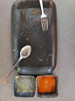 finished all of the Hainanese chicken rice. Love the ginger paste! at nomVnom Cafe in Johor Bahru