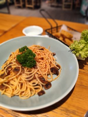Aglio olio $18.90 at nomVnom Cafe in Johor Bahru