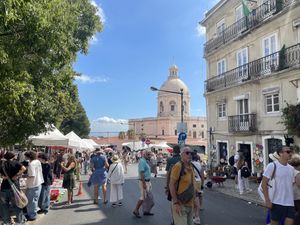 The flea market next to it  at Gupi Vegan Pastry - Pop Up in Lisbon