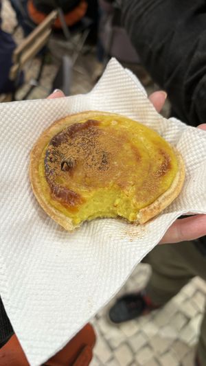 Giant pastel de nata!!!   at Gupi Vegan Pastry - Pop Up in Lisbon