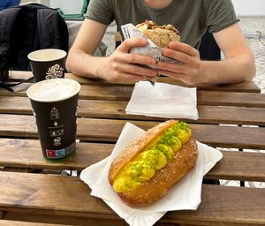 Lime puff and burger  at Gupi Vegan Pastry - Pop Up in Lisbon