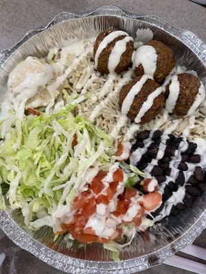 falafel rice bowl   at The Halal Shack - SDSU in San Diego