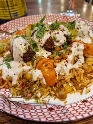 Falafel rice bowl at STN - Comptoir Libanais in Stansted