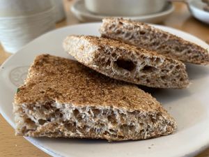 Bread, side of the main dish at Alma Kitchen & Coffee in Tangier
