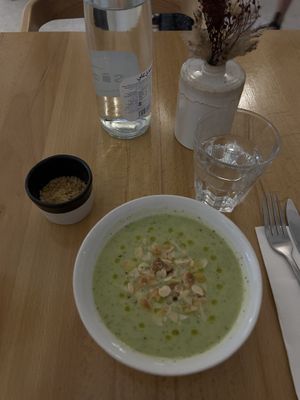 Green Gazpacho!  at Alma Kitchen & Coffee in Tangier