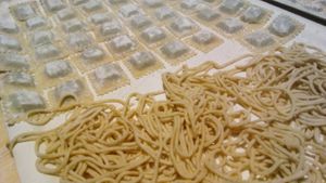 Homemade ravioli and tagliolini at Butterflies Court - Castello d'Orsara Bormida in Orsara Bormida