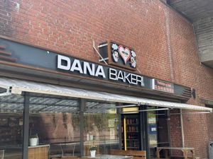 Bakery hiding under the subway bridge   at Dana Bakeri in Oslo