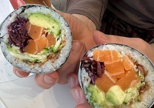 Fake salmon burrito  at Fusho in Milan