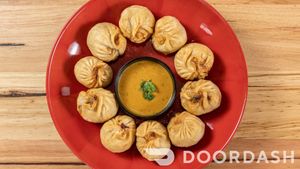 vegan fried MOMO at Momo Central - Bourke St in Melbourne