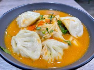 Vegan soup momo  at Momo Central - Bourke St in Melbourne