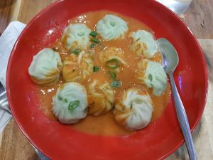 Vegan Momos in soup at Momo Central - Bourke St in Melbourne