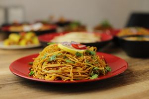 vegan chowmein at Momo Central - Bourke St in Melbourne