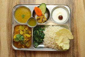 Vegan or Vego rice and curry set at Momo Central - Bourke St in Melbourne