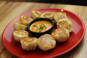Vegan Pan fried MOMO at Momo Central - Bourke St in Melbourne