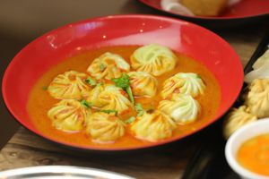 Vegan JHOL MOMO (warm or cold) at Momo Central - Bourke St in Melbourne