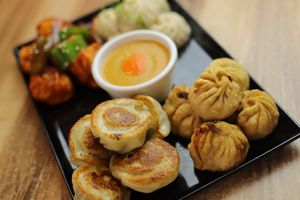 vegan platter momo at Momo Central - Bourke St in Melbourne