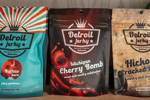 Delicious Detroit Jerky- vegan and yummy!  at Musgrove + Company in Adrian