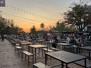 Seating at the market   at Tib Khao in Luang Prabang