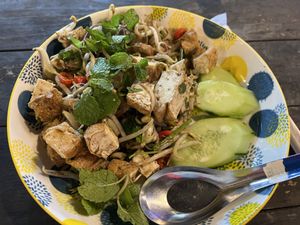 Spicy lap tofu!   at Tib Khao in Luang Prabang