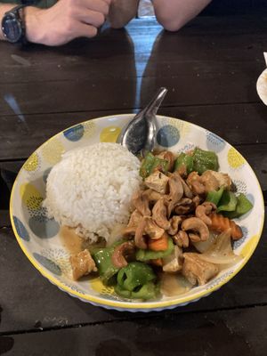 Cashew nut tofu dish   at Tib Khao in Luang Prabang