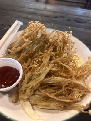 Fried enoki  at Tib Khao in Luang Prabang