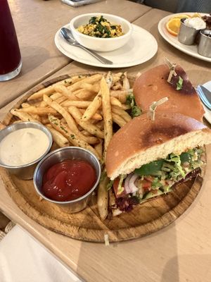 I AM MAGICAL Black Bean Burgerr  at Cafe Gratitude in Venice