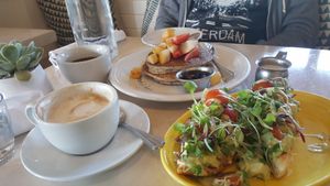 table for breakfast at Cafe Gratitude in Venice