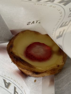 Strawberry vegaNata  at Café de Nata - Brompton Rd in South West London