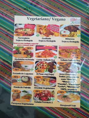Cardápio com opções veganas at Amor Sabor Peruvian Food in Sao Paulo