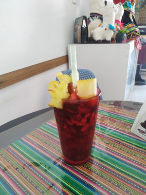 Chicha morada at Amor Sabor Peruvian Food in Sao Paulo