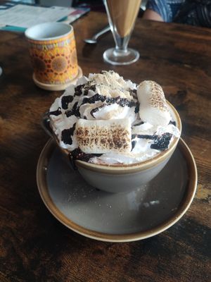 S'mores hot chocolate at Chai Village in Manchester