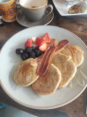 Bacon pancakes at Chai Village in Manchester