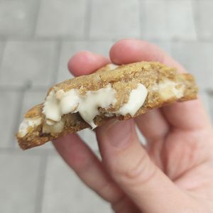 White chocolate inside. at Spongecookies in Stockholm