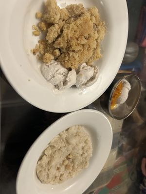 Apple crumble and ice cream, rice pudding   at Cape To Cairo in Shildon