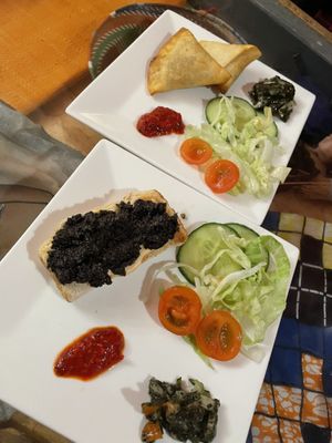 Starters, the mushroom on bread is amazing!!!   at Cape To Cairo in Shildon