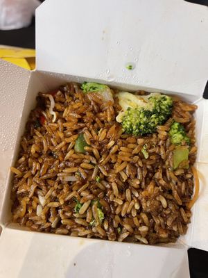 Veggie fried rice no eggs - delicious   at Lefty's Fried Rice in St Louis