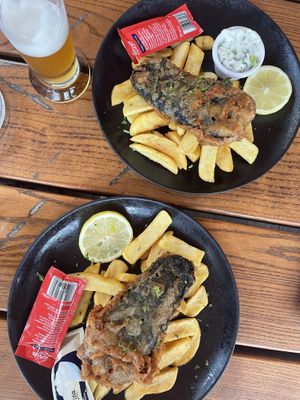 vegan fish and chips  at Oscar Wilde's in Freiburg