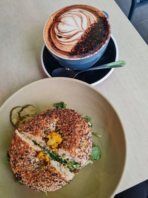 Hippie-Slicker and Cappuccino with Soymilk at Schmucks - The William in Melbourne