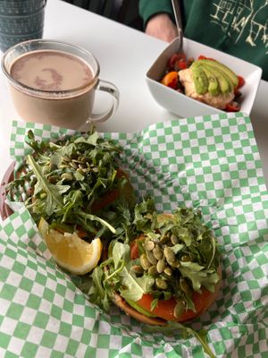 Avocado Bagel and Vegan Power Bowl   at The Hive in Cottonwood