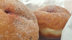 Vegan Jam donuts at Lancefield Bakery in Lancefield