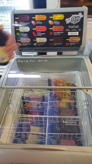 Flying fox icy poles with vegan flavours at Lancefield Providore in Lancefield