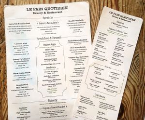 Decent number of vegan items on the menu at Le Pain Quotidien - Rye in Rye