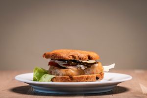 Vegan burger!
100% vegan, 100% organic and 99% homemade!
We make the bun ourself, and the patty is from real vegetables without any additives! 100% pure product!
 at BOBS in Copenhagen