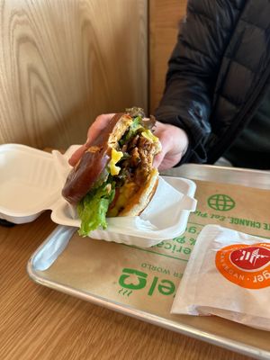 Beyond fire burger  at Next Level Veggie Grill – Ballard in Seattle