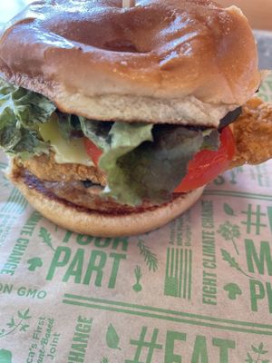 Fire chikin burger  at Next Level Veggie Grill – Ballard in Seattle