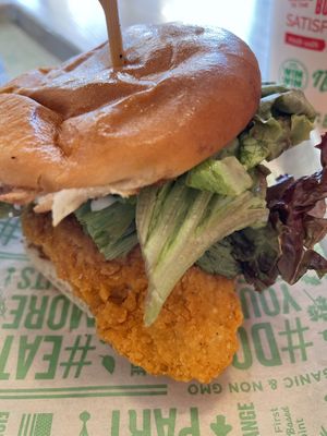 Crispy chikin burger  at Next Level Veggie Grill – Ballard in Seattle
