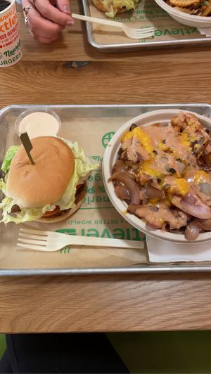 Hangry fries and classic burger  at Next Level Veggie Grill – Ballard in Seattle