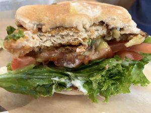 Chicken burger  at Next Level Veggie Grill – Ballard in Seattle