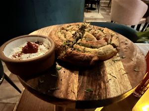 Vegan Ricotta Spinach Warn Bread   at Anixi in New York City