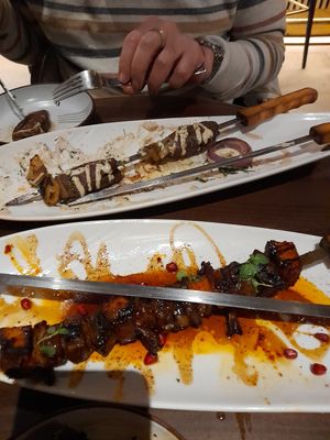 Kofta and Mushroom kabob at Anixi in New York City